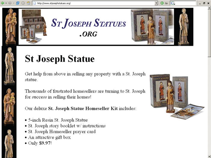 Saint Joseph Statue for Selling Real Estate