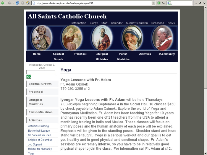 Yoga - All Saints Catholic Church